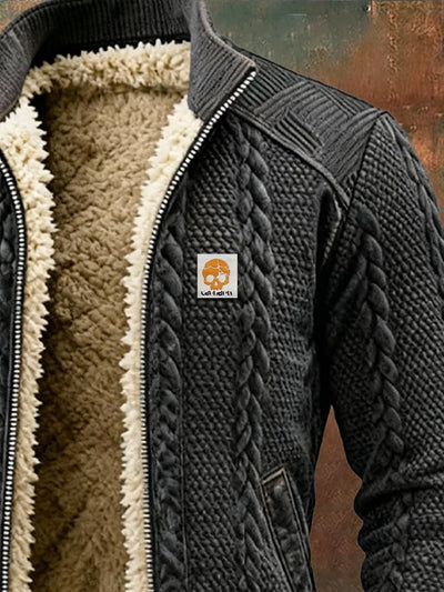 Maël – Veste rétro jacquard poches larges