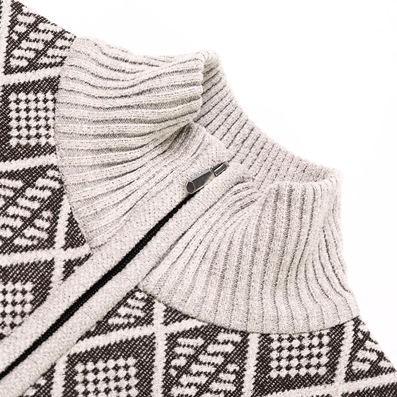 Louis - Cardigan en Velours Épais Zippé