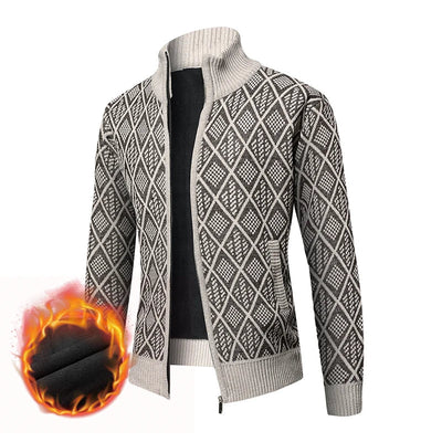 Louis - Cardigan en Velours Épais Zippé