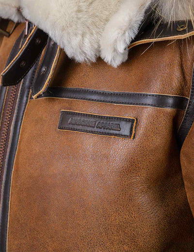 Aron - Veste Bomber avec Capuche en Fourrure